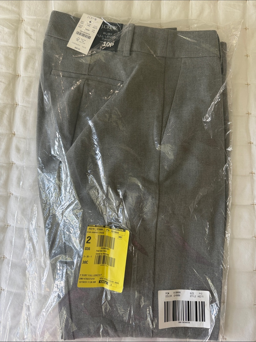 J. Crew Ruby Women’s Gray Dress Pants - Tailored Flat Front